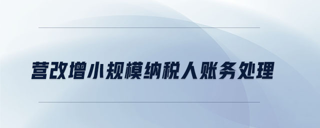 營改增小規(guī)模納稅人賬務(wù)處理