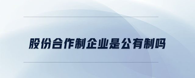 股份合作制企業(yè)是公有制嗎