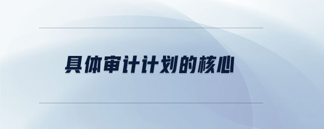 具體審計計劃的核心