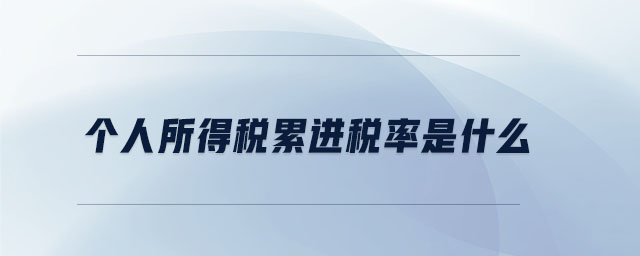 個(gè)人所得稅累進(jìn)稅率是什么