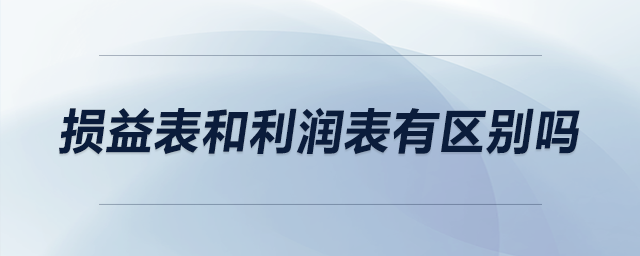 損益表和利潤表有區(qū)別嗎