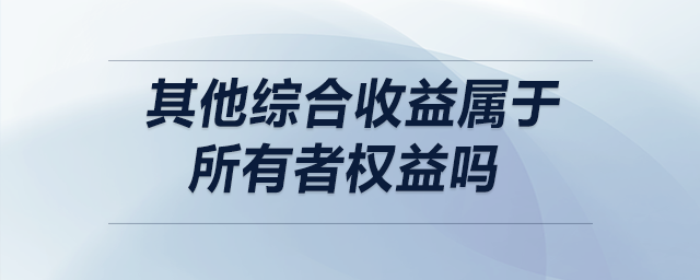 其他綜合收益屬于所有者權(quán)益嗎