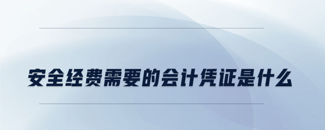 安全經(jīng)費需要的會計憑證是什么