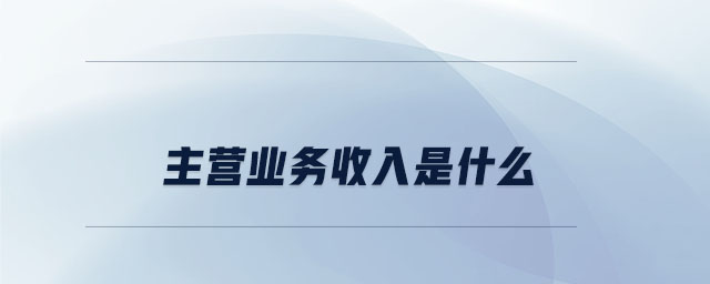 主營業(yè)務(wù)收入是什么