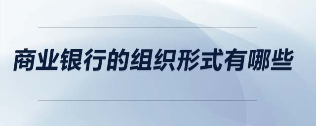 商業(yè)銀行的組織形式有哪些