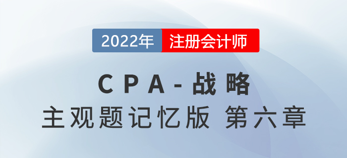 2022年CPA戰(zhàn)略主觀題記憶版第六章：風(fēng)險(xiǎn)與風(fēng)險(xiǎn)管理