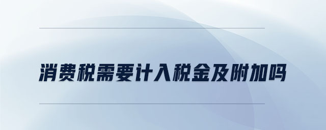 消費(fèi)稅需要計(jì)入稅金及附加嗎