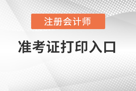 注冊會計師準(zhǔn)考證打印入口官網(wǎng)