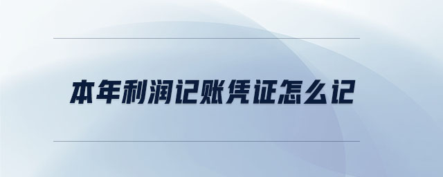 本年利潤(rùn)記賬憑證怎么記