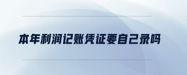 本年利潤記賬憑證要自己錄嗎