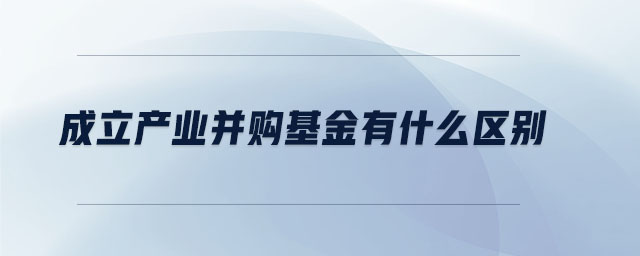 成立產(chǎn)業(yè)并購(gòu)基金有什么區(qū)別