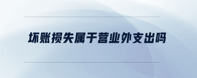 壞賬損失屬于營業(yè)外支出嗎