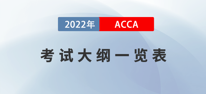 考生收藏,！2022年ACCA考試大綱一覽表,！