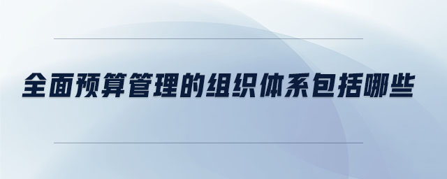 全面預(yù)算管理的組織體系包括哪些