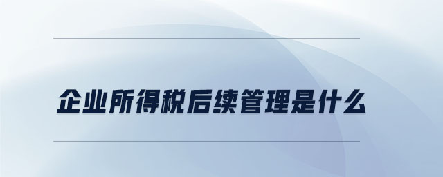 企業(yè)所得稅后續(xù)管理是什么