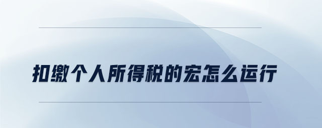 扣繳個人所得稅的宏怎么運(yùn)行