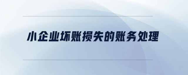 小企業(yè)壞賬損失的賬務(wù)處理