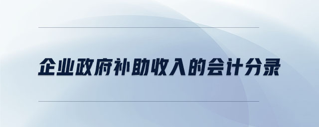 企業(yè)政府補(bǔ)助收入的會計(jì)分錄