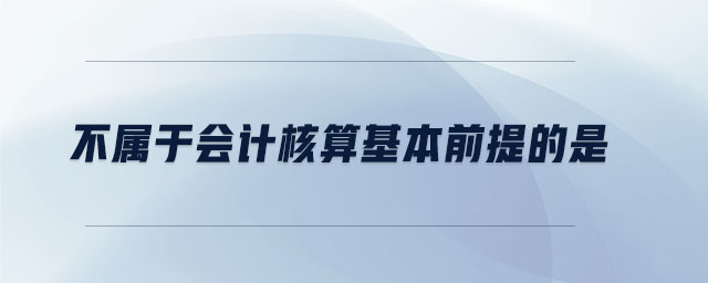 不屬于會計核算基本前提的是