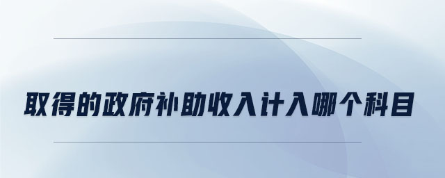 取得的政府補助收入計入哪個科目