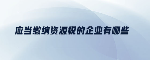 應(yīng)當繳納資源稅的企業(yè)有哪些