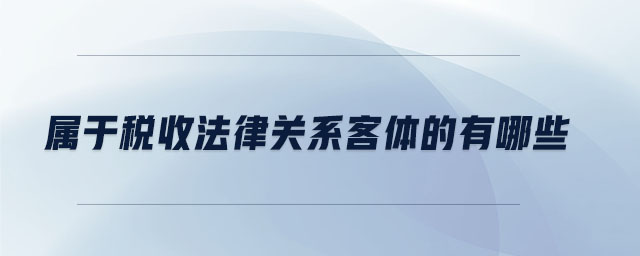 屬于稅收法律關(guān)系客體的有哪些