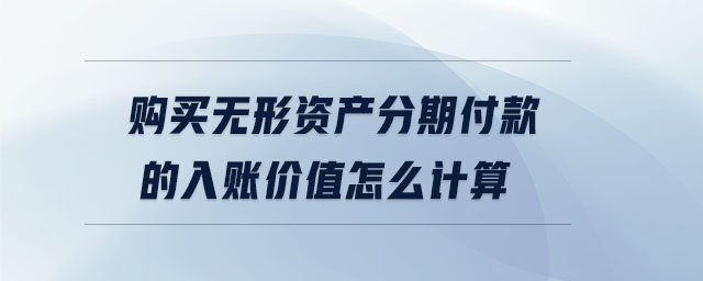 購(gòu)買(mǎi)無(wú)形資產(chǎn)分期付款的入賬價(jià)值怎么計(jì)算