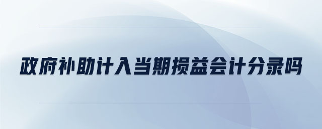 政府補助計入當期損益會計分錄嗎