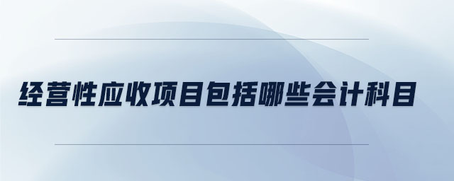 經(jīng)營性應(yīng)收項目包括哪些會計科目