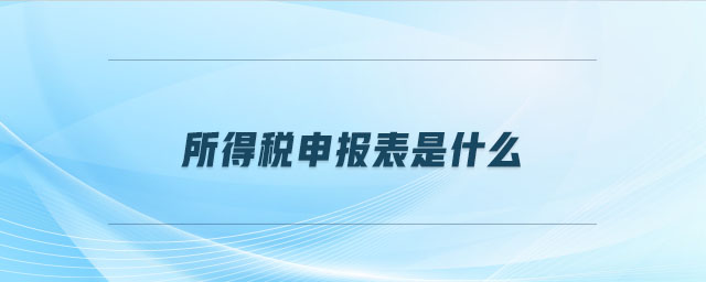 所得稅申報表是什么