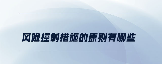 風險控制措施的原則有哪些