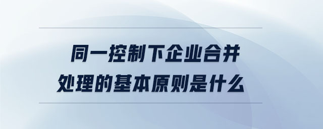 同一控制下企業(yè)合并處理的基本原則是什么