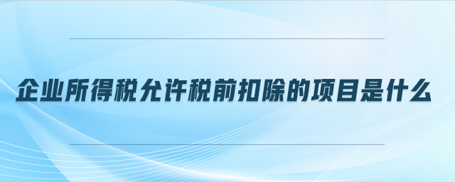 企業(yè)所得稅允許稅前扣除的項目是什么