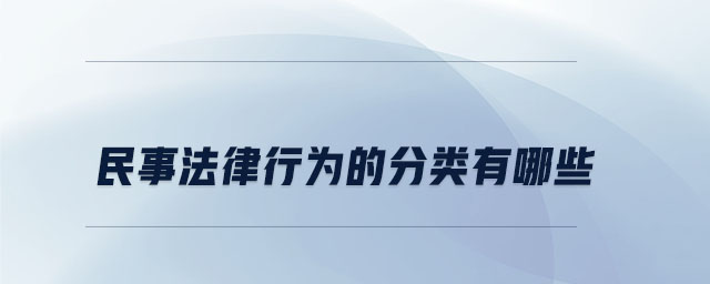 民事法律行為的分類有哪些