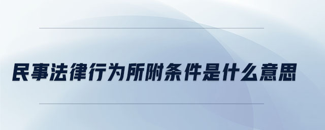 民事法律行為所附條件是什么意思