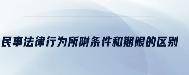 民事法律行為所附條件和期限的區(qū)別