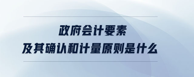 政府會計要素及其確認和計量原則是什么