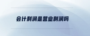 會計利潤是營業(yè)利潤嗎