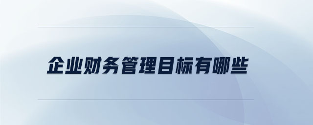 企業(yè)財務(wù)管理目標(biāo)有哪些