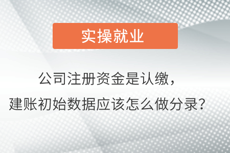 公司注冊資金是認繳,，建賬初始數(shù)據(jù)應該怎么做分錄,？