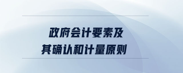 政府會計要素及其確認和計量原則