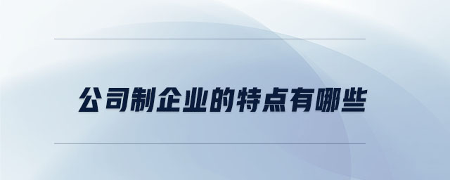 公司制企業(yè)的特點(diǎn)有哪些