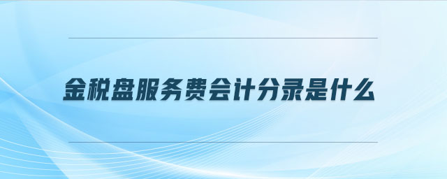 金稅盤服務費會計分錄是什么