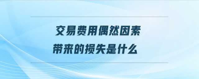 交易費用偶然因素帶來的損失是什么