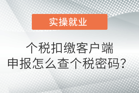 個稅扣繳客戶端申報怎么查個稅密碼,？
