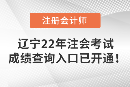 遼寧省鐵嶺2022年注冊(cè)會(huì)計(jì)師考試成績(jī)查詢?nèi)肟谝验_通！