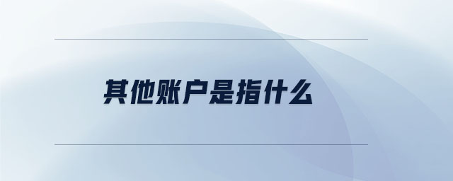 其他賬戶是指什么