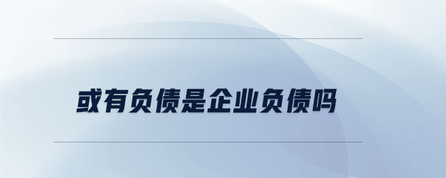 或有負(fù)債是企業(yè)負(fù)債嗎