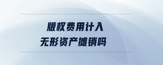 版權(quán)費(fèi)用計(jì)入無(wú)形資產(chǎn)攤銷(xiāo)嗎