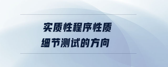 實質(zhì)性程序性質(zhì)細(xì)節(jié)測試的方向